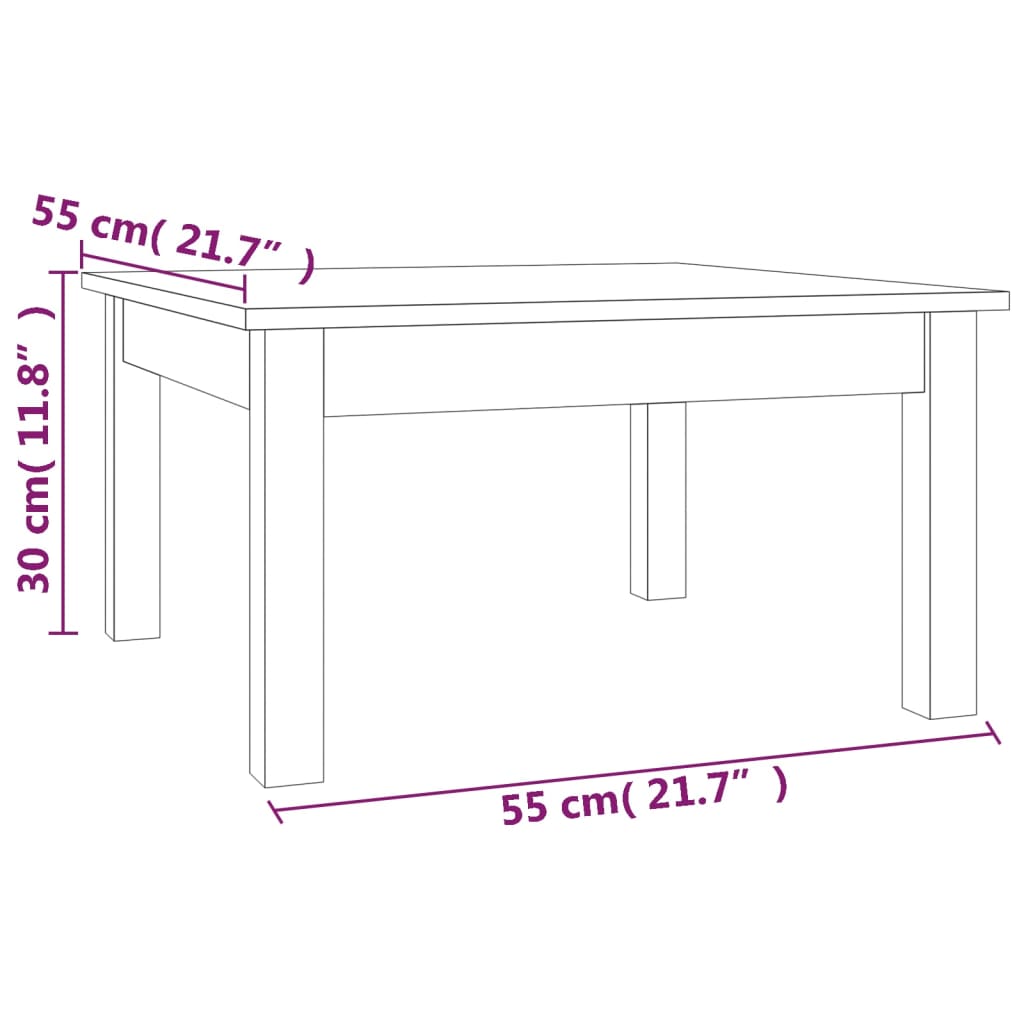 vidaXL Măsuță de cafea, gri, 55x55x30 cm, lemn masiv de pin vidaXL Măsuță de cafea, gri, 55x55x30 cm, lemn masiv de pin