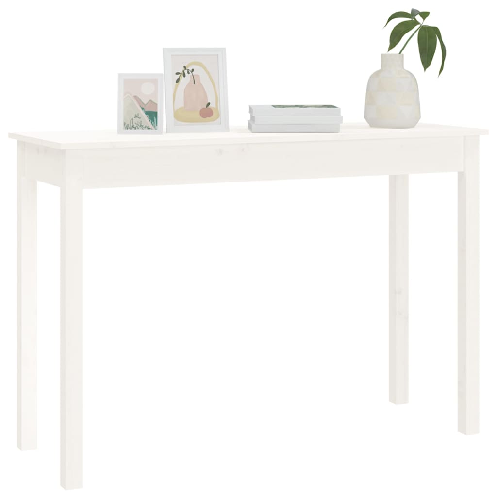 vidaXL Masă consolă, alb, 110x40x75 cm, lemn masiv de pin vidaXL Masă consolă, alb, 110x40x75 cm, lemn masiv de pin