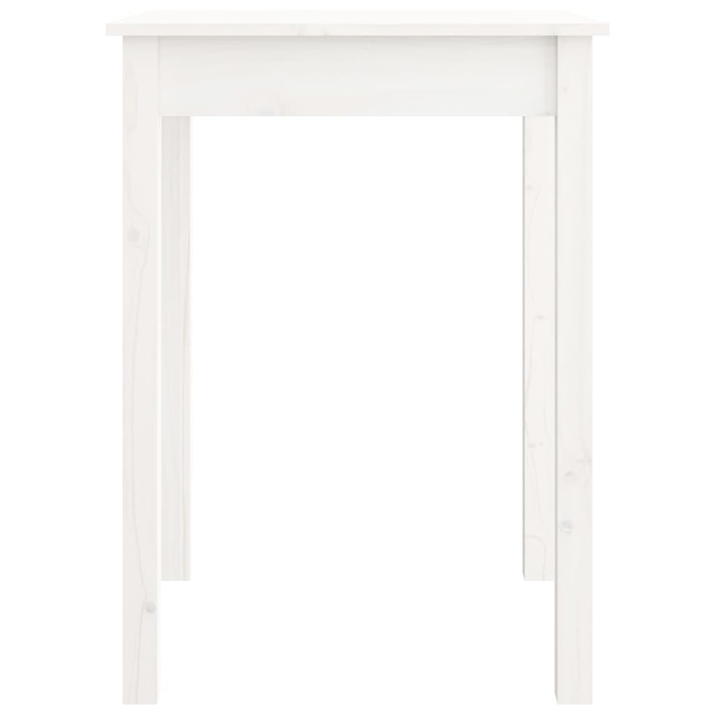 vidaXL Masă de sufragerie, alb, 55x55x75 cm, lemn masiv de pin