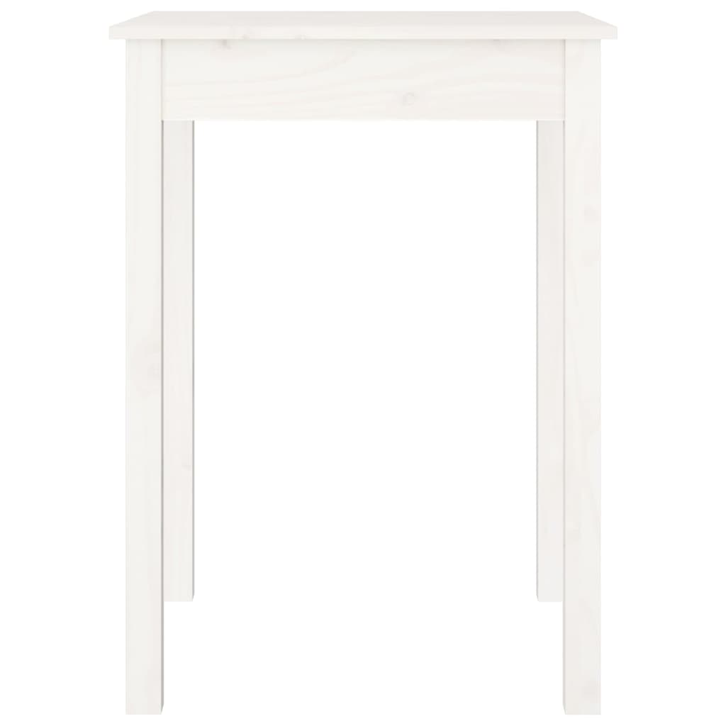 vidaXL Masă de sufragerie, alb, 55x55x75 cm, lemn masiv de pin