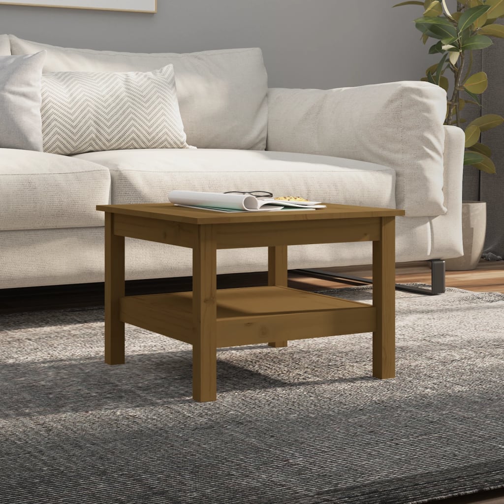 vidaXL Măsuță de cafea, maro miere, 55x55x40 cm, lemn masiv de pin vidaXL Măsuță de cafea, maro miere, 55x55x40 cm, lemn masiv de pin