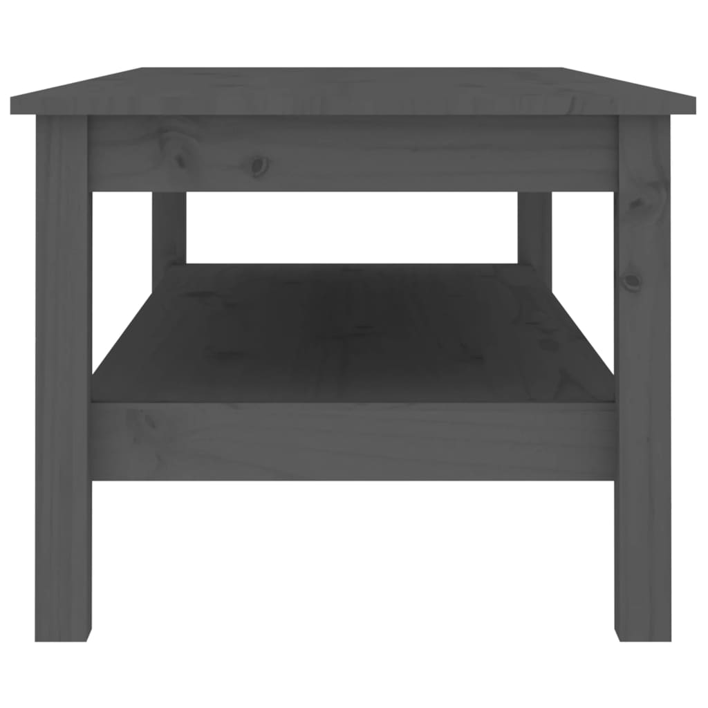 vidaXL Măsuță de cafea, gri, 110x50x40 cm, lemn masiv de pin