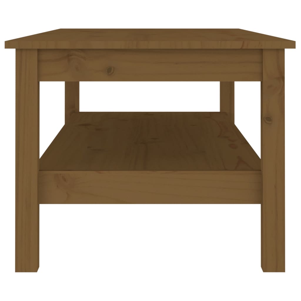 vidaXL Măsuță de cafea, maro miere, 110x50x40 cm, lemn masiv de pin vidaXL Măsuță de cafea, maro miere, 110x50x40 cm, lemn masiv de pin