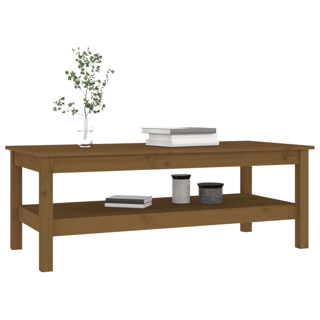 vidaXL Măsuță de cafea, maro miere, 110x50x40 cm, lemn masiv de pin vidaXL Măsuță de cafea, maro miere, 110x50x40 cm, lemn masiv de pin