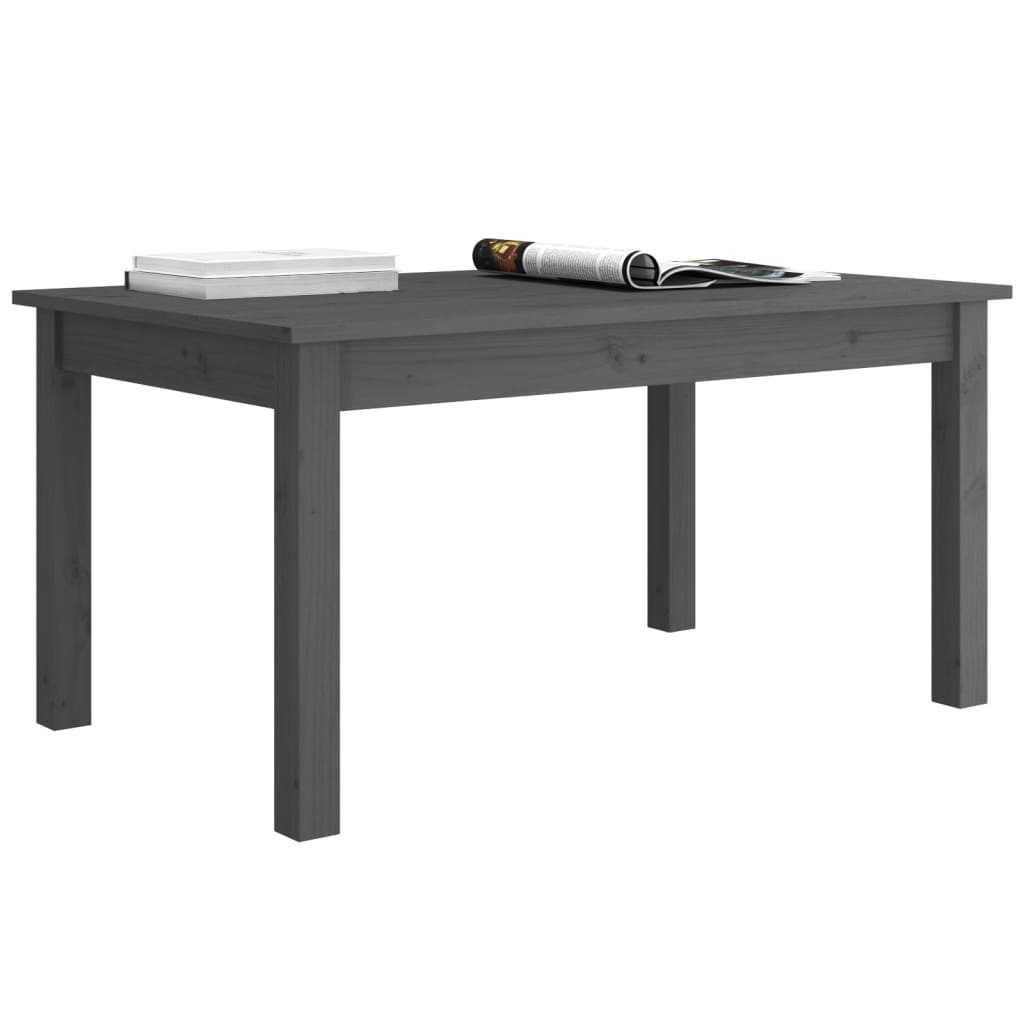 vidaXL Măsuță de cafea, gri, 80x50x40 cm, lemn masiv de pin vidaXL Măsuță de cafea, gri, 80x50x40 cm, lemn masiv de pin