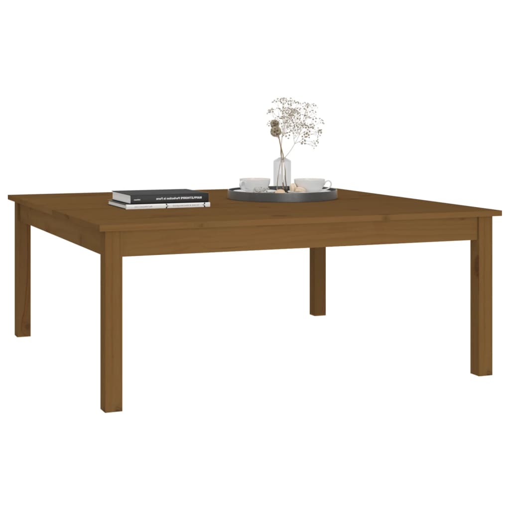 vidaXL Măsuță de cafea, maro miere, 100x100x40 cm, lemn masiv de pin vidaXL Măsuță de cafea, maro miere, 100x100x40 cm, lemn masiv de pin