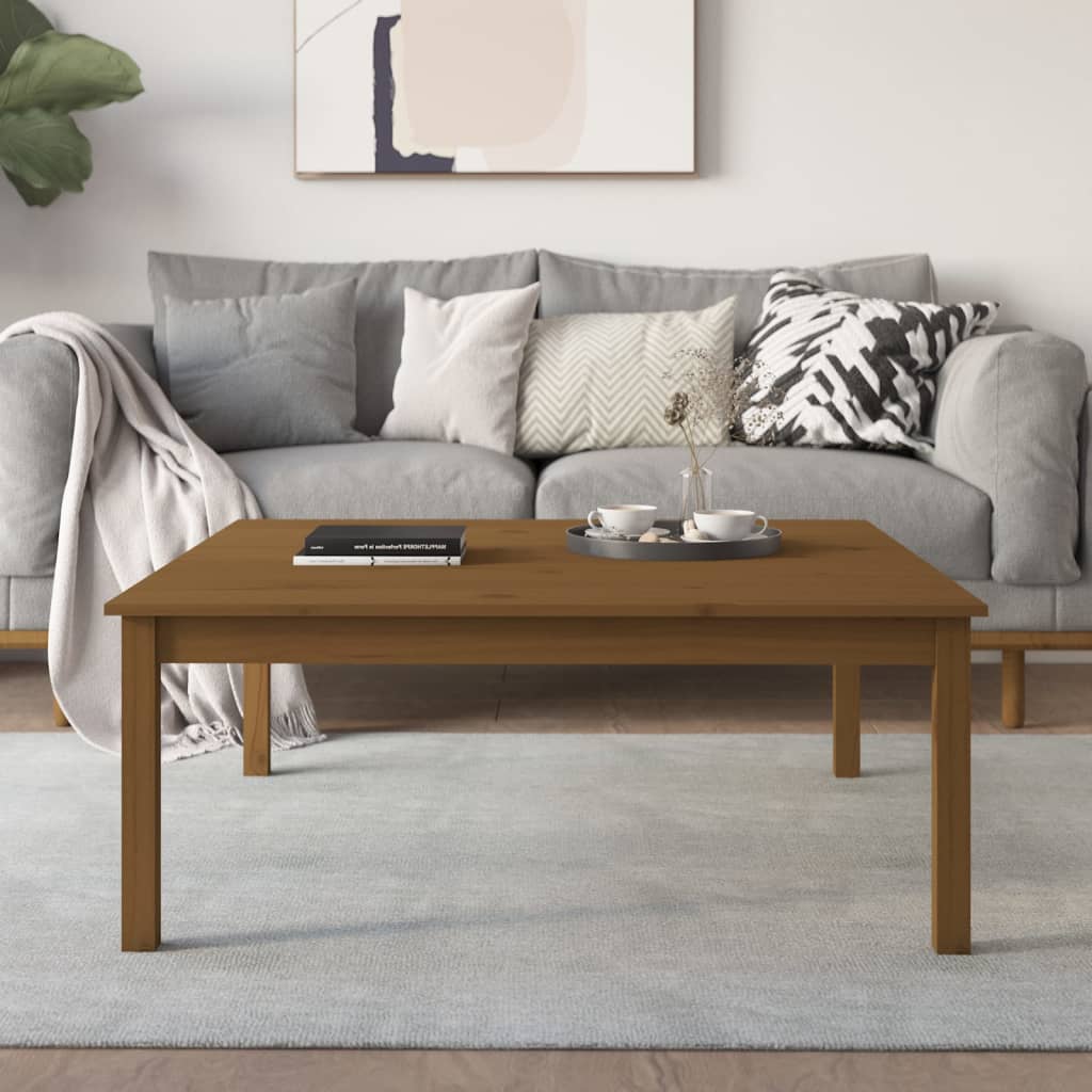vidaXL Măsuță de cafea, maro miere, 100x100x40 cm, lemn masiv de pin vidaXL Măsuță de cafea, maro miere, 100x100x40 cm, lemn masiv de pin