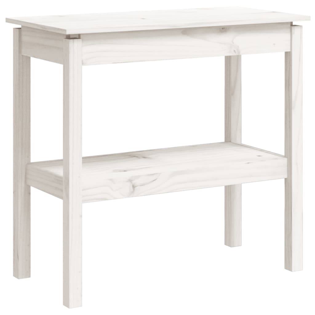 vidaXL Masă consolă, alb, 80x40x75 cm, lemn masiv de pin vidaXL Masă consolă, alb, 80x40x75 cm, lemn masiv de pin