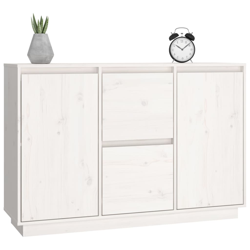 vidaXL Servantă, alb, 111x34x75 cm, lemn masiv de pin
