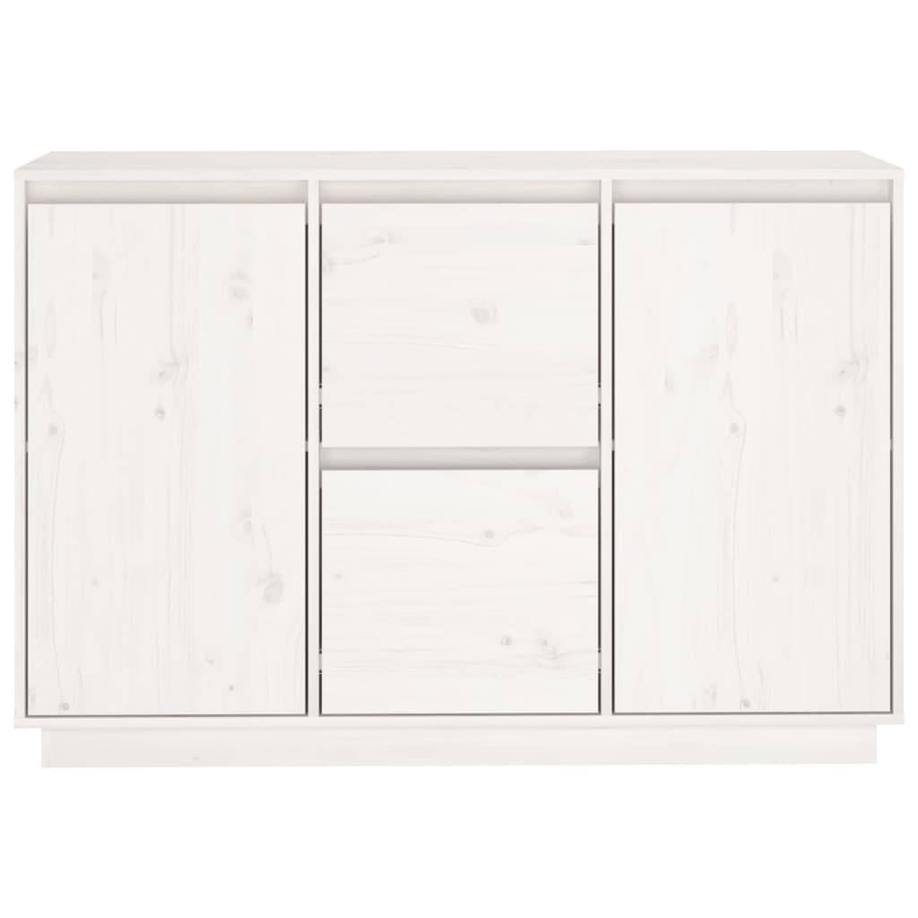 vidaXL Servantă, alb, 111x34x75 cm, lemn masiv de pin