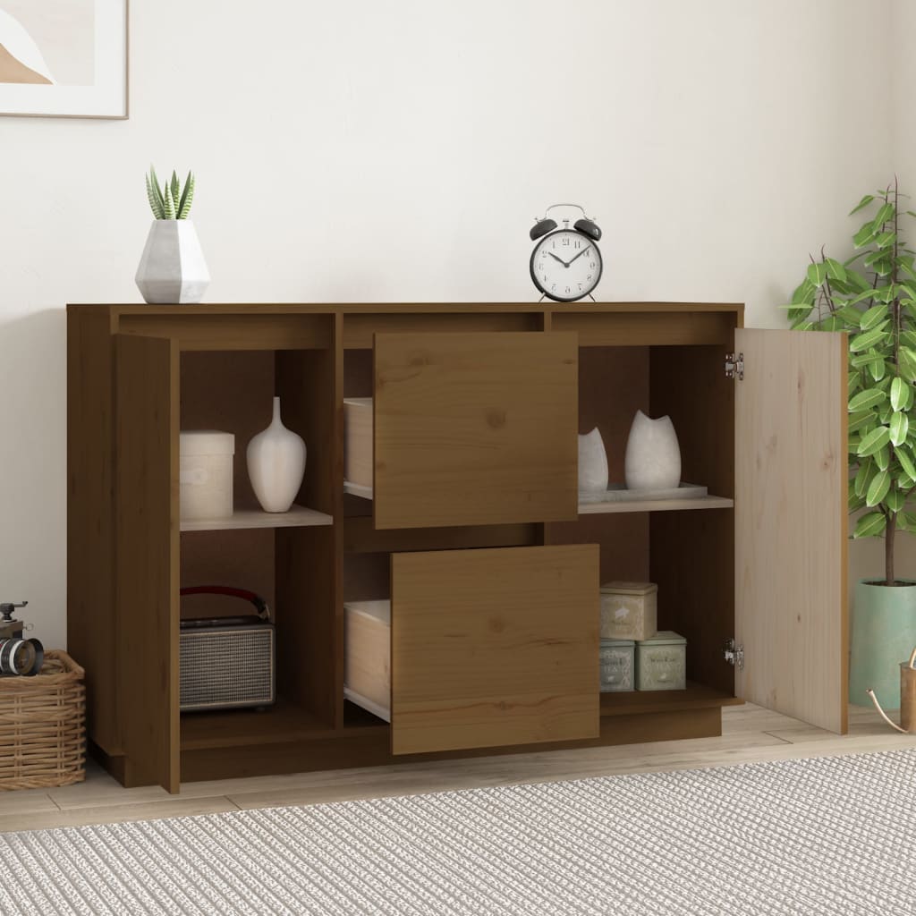 vidaXL Servantă, maro miere, 111x34x75 cm, lemn masiv de pin
