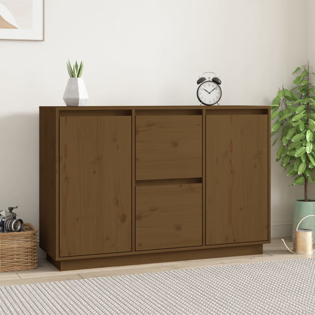 vidaXL Servantă, maro miere, 111x34x75 cm, lemn masiv de pin