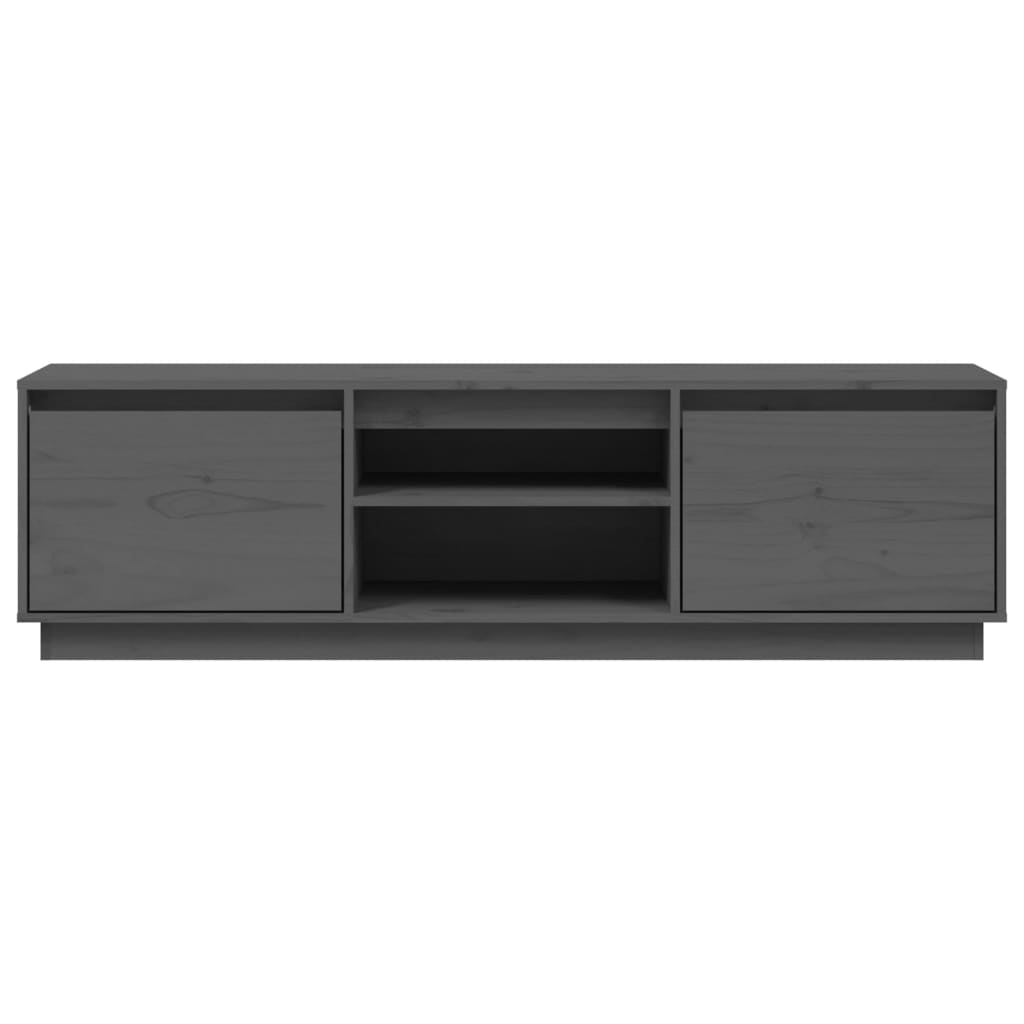 vidaXL Comodă TV, gri, 140x35x40 cm, lemn masiv de pin vidaXL Comodă TV, gri, 140x35x40 cm, lemn masiv de pin