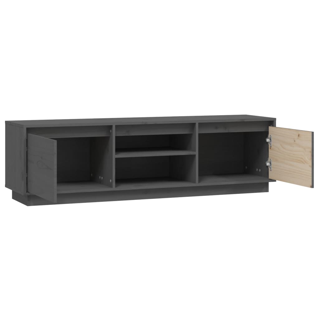 vidaXL Comodă TV, gri, 140x35x40 cm, lemn masiv de pin vidaXL Comodă TV, gri, 140x35x40 cm, lemn masiv de pin