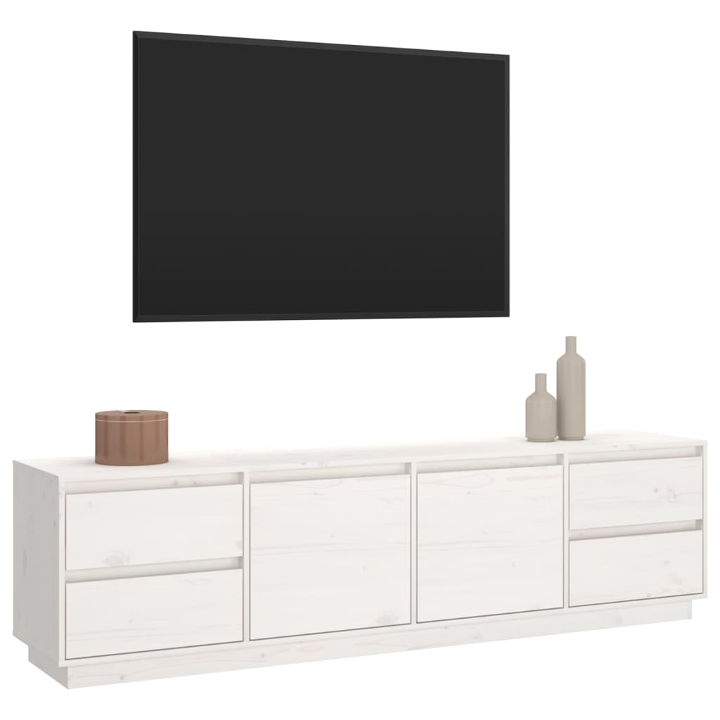 vidaXL Comodă TV, alb, 176x37x47,5 cm, lemn masiv de pin vidaXL Comodă TV, alb, 176x37x47,5 cm, lemn masiv de pin