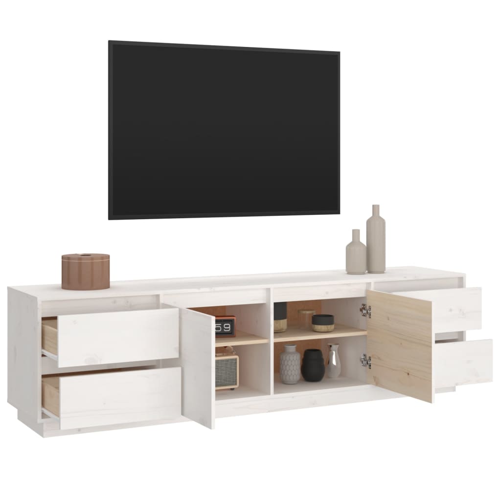 vidaXL Comodă TV, alb, 176x37x47,5 cm, lemn masiv de pin vidaXL Comodă TV, alb, 176x37x47,5 cm, lemn masiv de pin