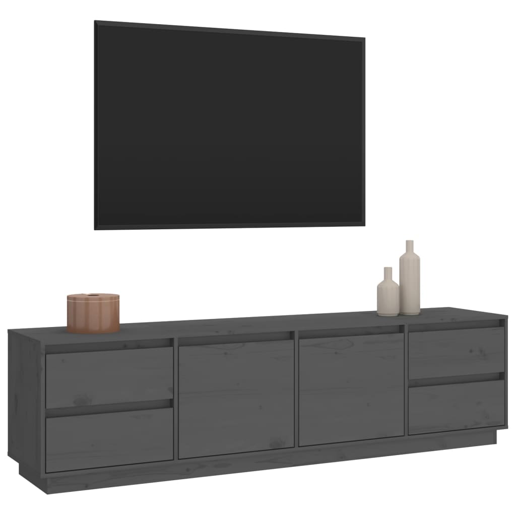 vidaXL Comodă TV, gri, 176x37x47,5 cm, lemn masiv de pin vidaXL Comodă TV, gri, 176x37x47,5 cm, lemn masiv de pin