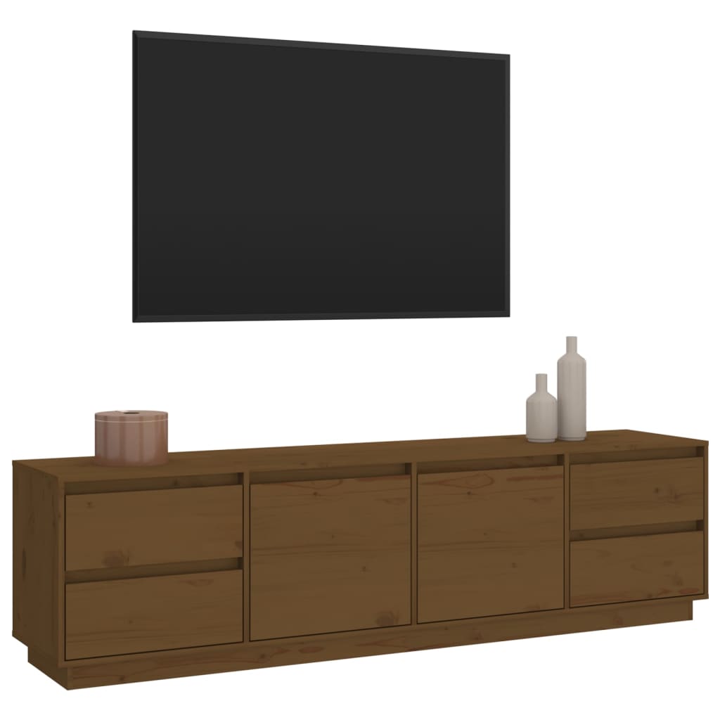 vidaXL Comodă TV, maro miere, 176x37x47,5 cm, lemn masiv de pin vidaXL Comodă TV, maro miere, 176x37x47,5 cm, lemn masiv de pin