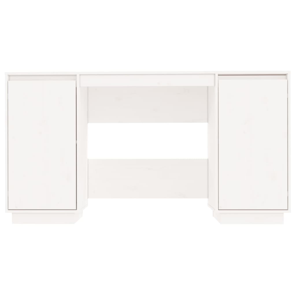 vidaXL Birou, alb, 140x50x75 cm, lemn masiv de pin