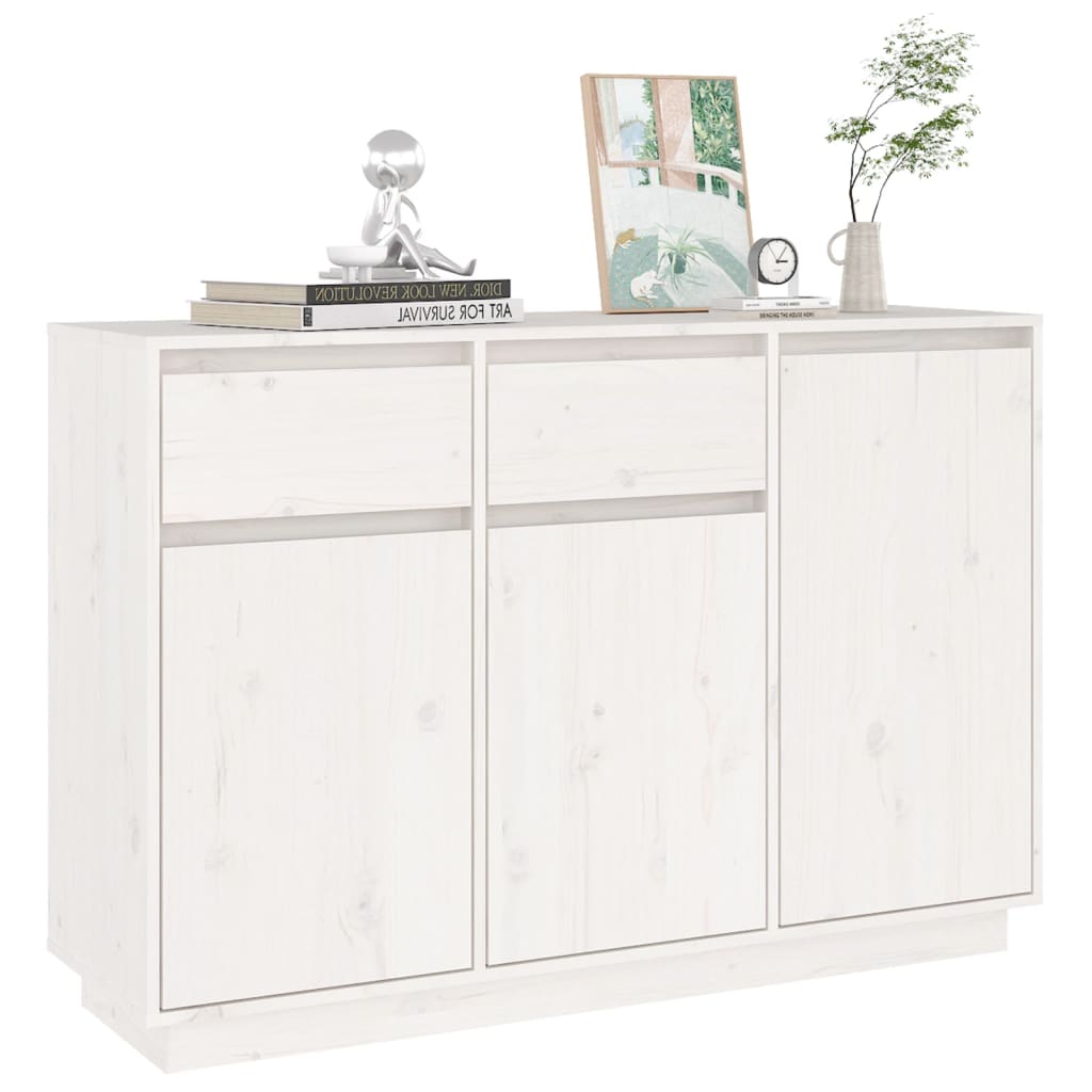 vidaXL Servantă, alb, 110x34x75 cm, lemn masiv de pin vidaXL Servantă, alb, 110x34x75 cm, lemn masiv de pin