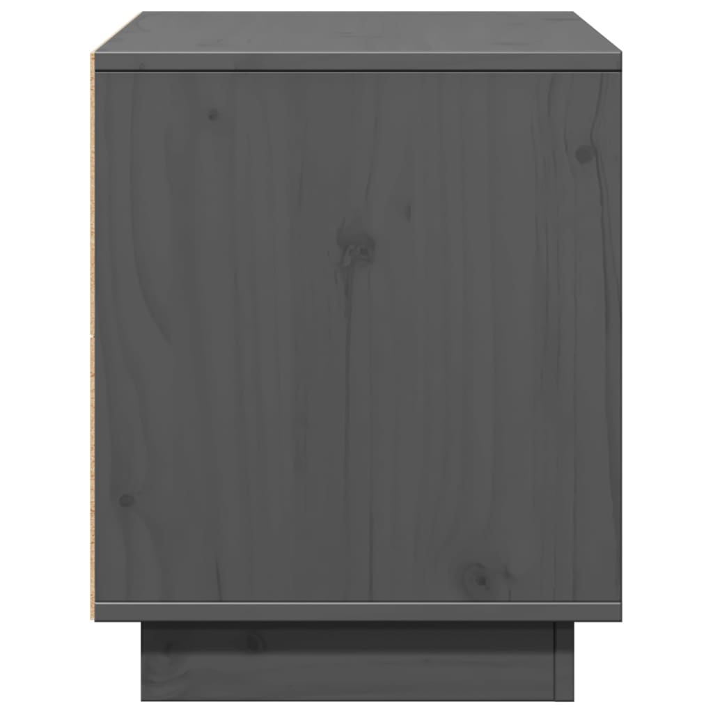 vidaXL Comodă TV, gri, 74x35x44 cm, lemn masiv de pin vidaXL Comodă TV, gri, 74x35x44 cm, lemn masiv de pin