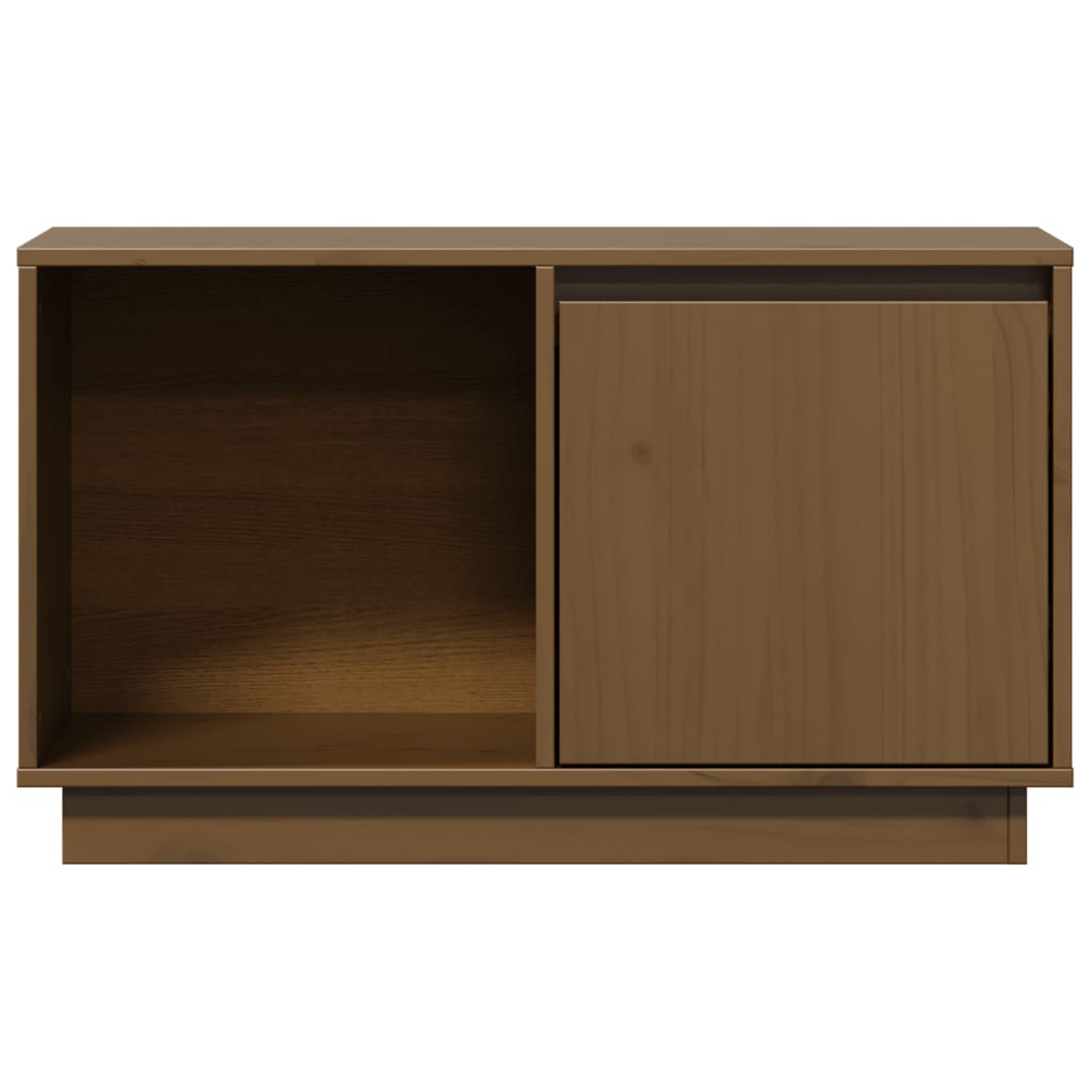 vidaXL Comodă TV, maro miere, 74x35x44 cm, lemn masiv de pin vidaXL Comodă TV, maro miere, 74x35x44 cm, lemn masiv de pin