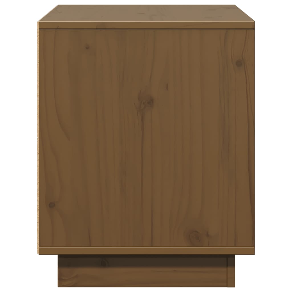 vidaXL Comodă TV, maro miere, 74x35x44 cm, lemn masiv de pin vidaXL Comodă TV, maro miere, 74x35x44 cm, lemn masiv de pin