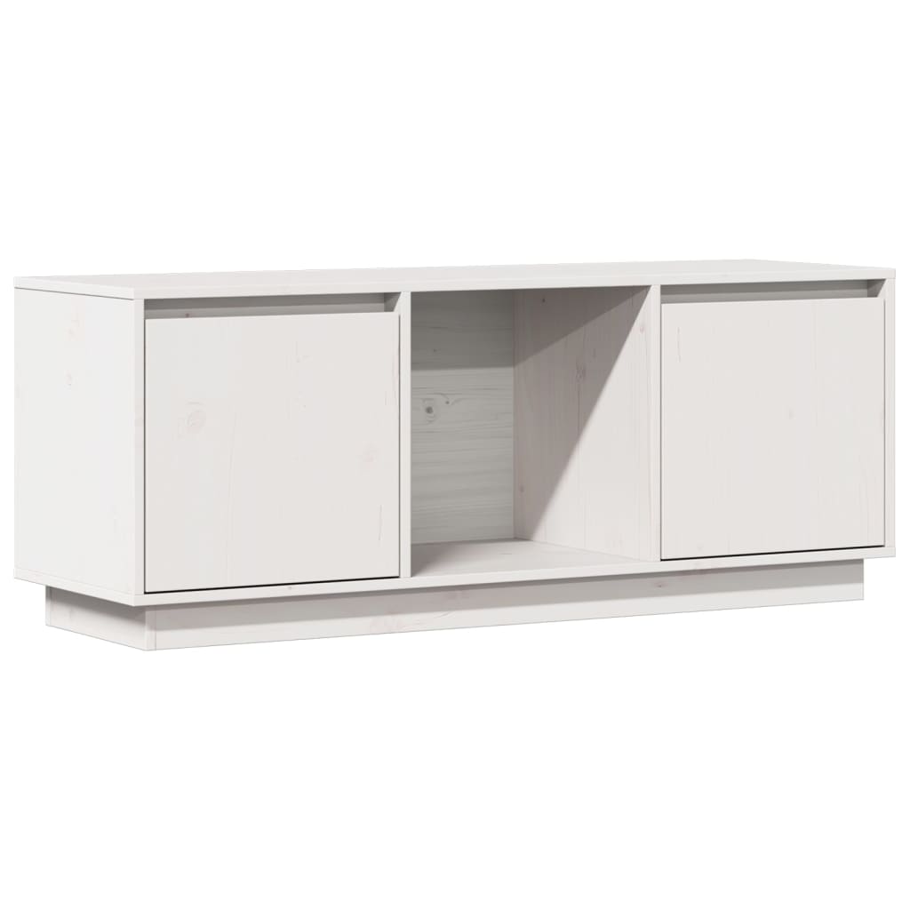 vidaXL Comodă TV, alb, 110,5x35x44 cm, lemn masiv de pin