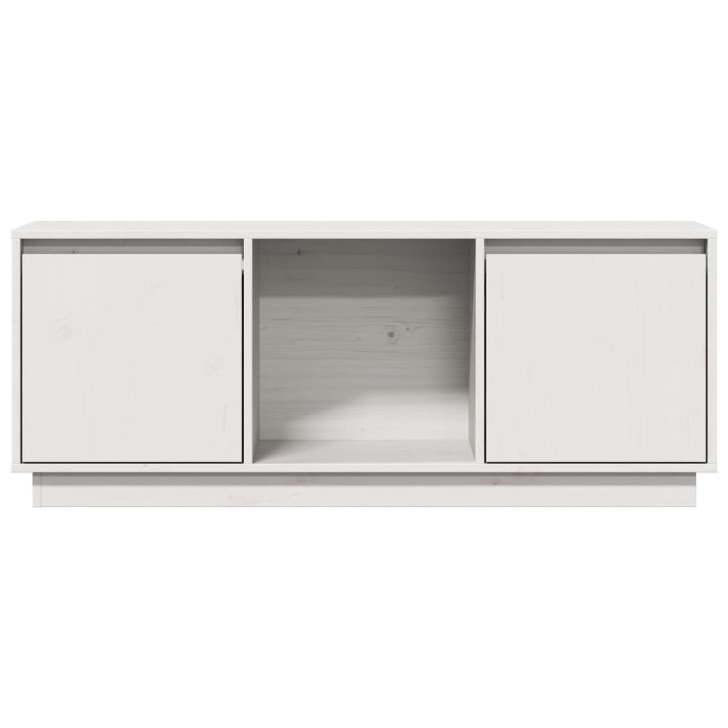 vidaXL Comodă TV, alb, 110,5x35x44 cm, lemn masiv de pin