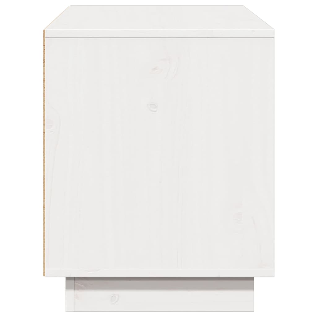vidaXL Comodă TV, alb, 110,5x35x44 cm, lemn masiv de pin