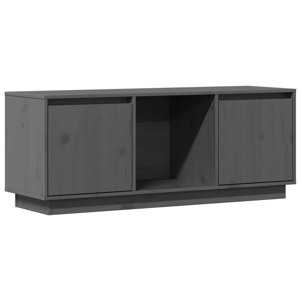 vidaXL Comodă TV, gri, 110,5x35x44 cm, lemn masiv de pin vidaXL Comodă TV, gri, 110,5x35x44 cm, lemn masiv de pin