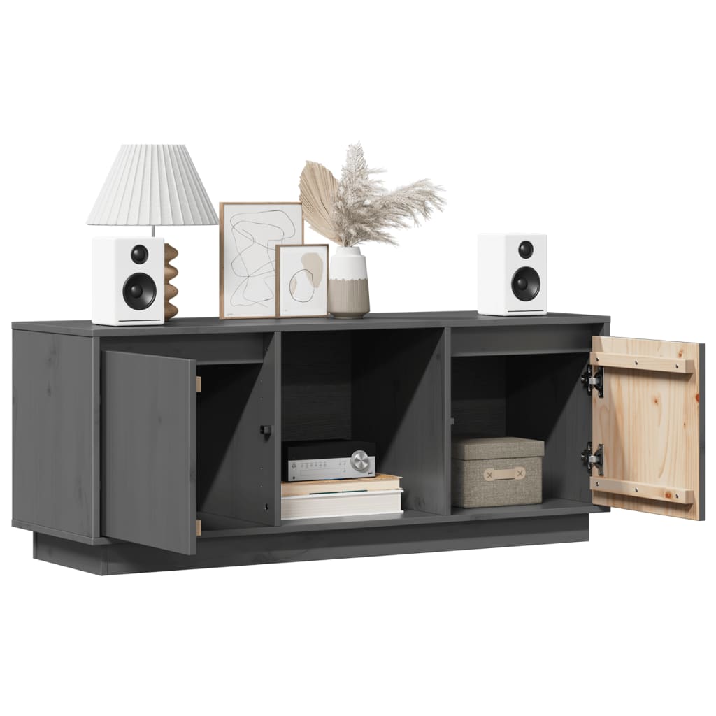 vidaXL Comodă TV, gri, 110,5x35x44 cm, lemn masiv de pin vidaXL Comodă TV, gri, 110,5x35x44 cm, lemn masiv de pin