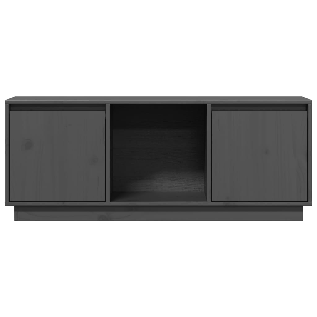 vidaXL Comodă TV, gri, 110,5x35x44 cm, lemn masiv de pin vidaXL Comodă TV, gri, 110,5x35x44 cm, lemn masiv de pin