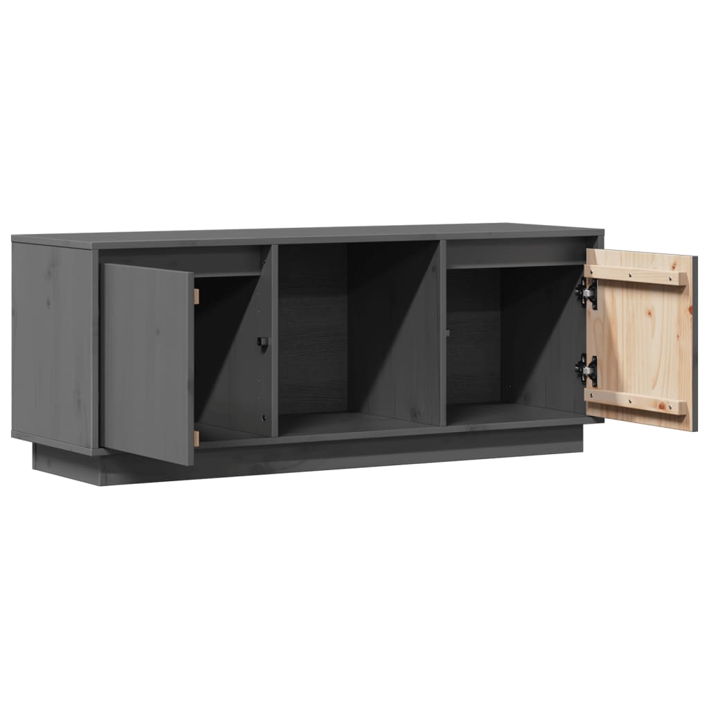 vidaXL Comodă TV, gri, 110,5x35x44 cm, lemn masiv de pin vidaXL Comodă TV, gri, 110,5x35x44 cm, lemn masiv de pin