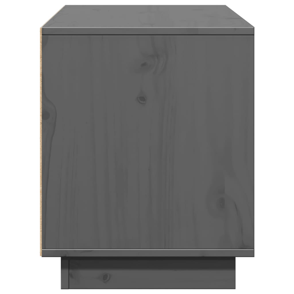 vidaXL Comodă TV, gri, 110,5x35x44 cm, lemn masiv de pin vidaXL Comodă TV, gri, 110,5x35x44 cm, lemn masiv de pin