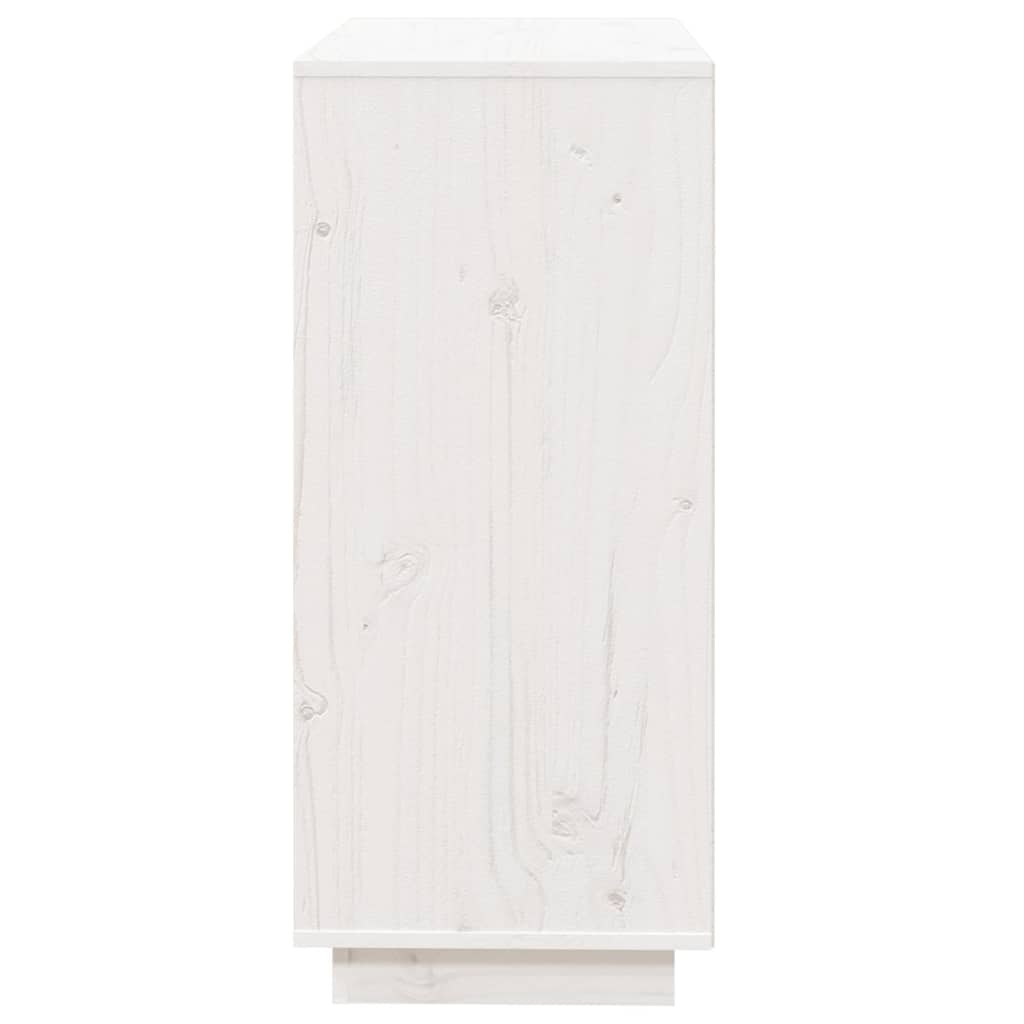 vidaXL Dulap, alb, 74x35x80 cm, lemn masiv de pin