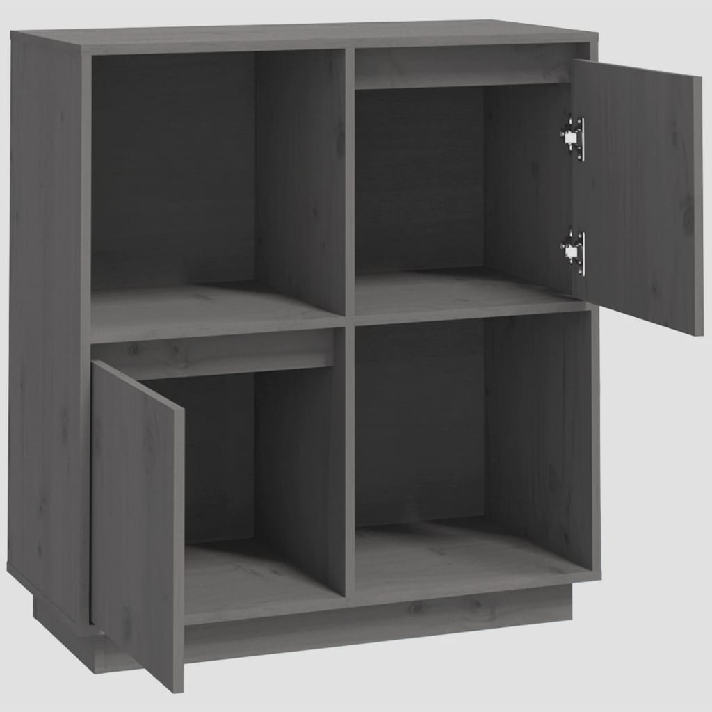 vidaXL Dulap, gri, 74x35x80 cm, lemn masiv de pin vidaXL Dulap, gri, 74x35x80 cm, lemn masiv de pin
