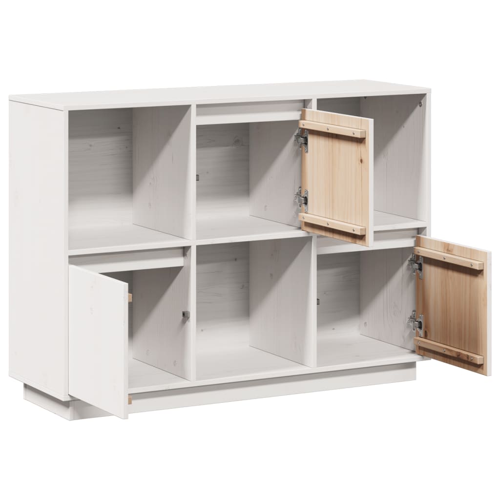 vidaXL Servantă, alb, 110,5x35x80 cm, lemn masiv de pin