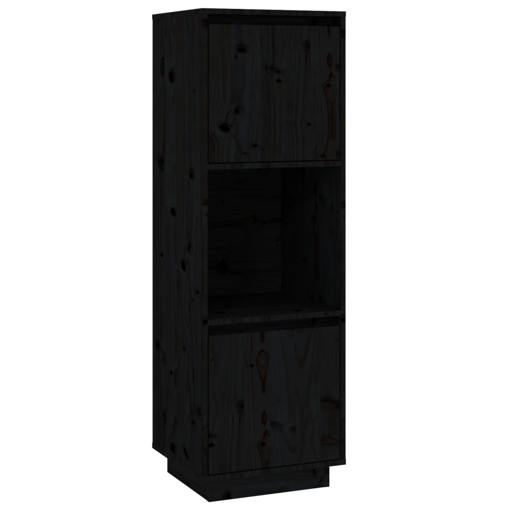 vidaXL Dulap înalt, negru, 38x35x117 cm, lemn masiv de pin