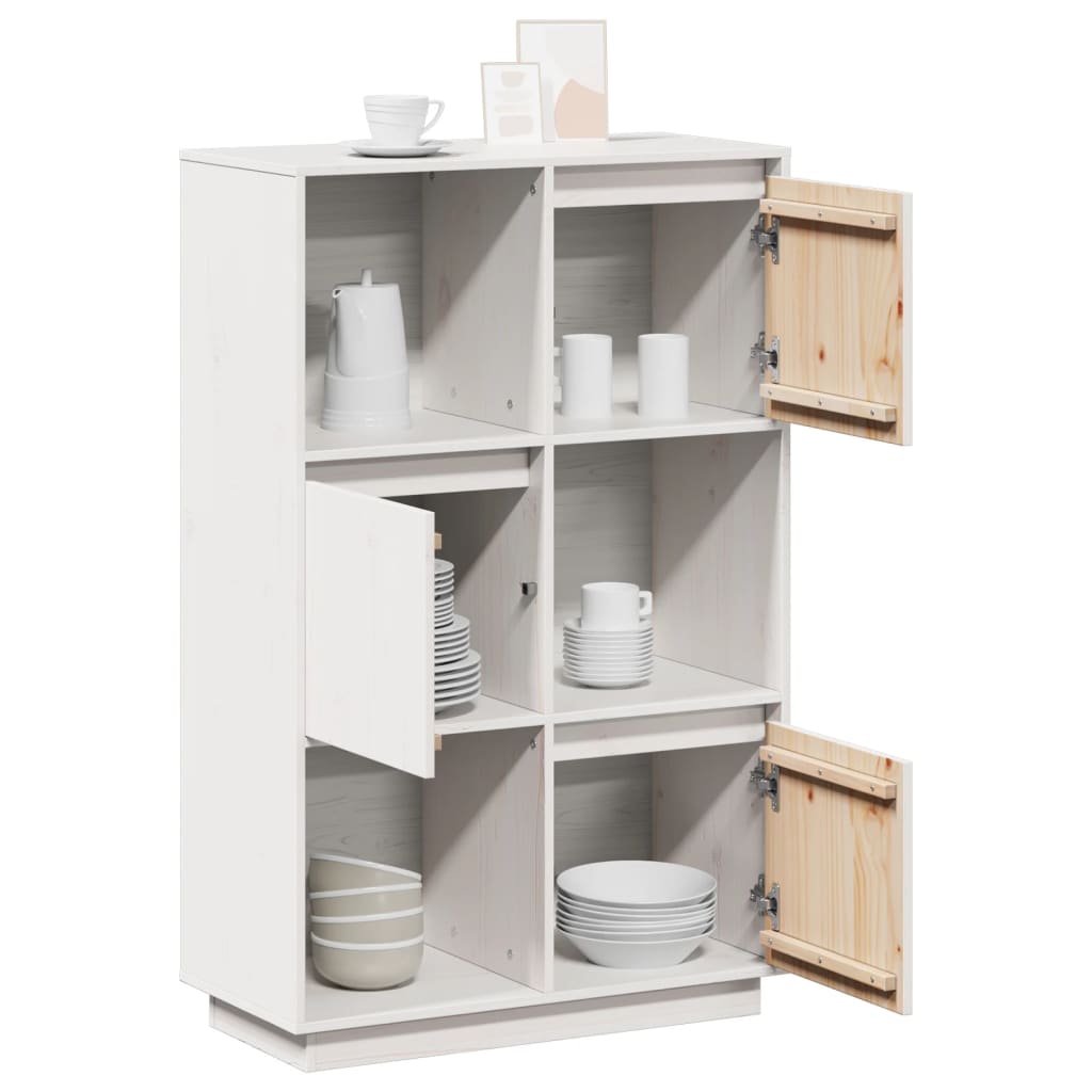 vidaXL Dulap înalt, alb, 74x35x117 cm, lemn masiv de pin vidaXL Dulap înalt, alb, 74x35x117 cm, lemn masiv de pin