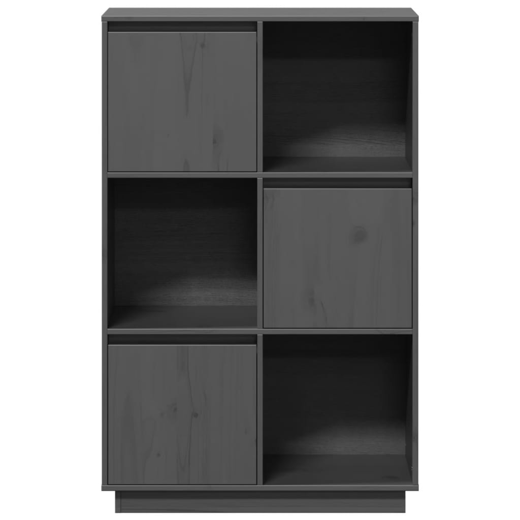 vidaXL Dulap înalt, gri, 74x35x117 cm, lemn masiv de pin