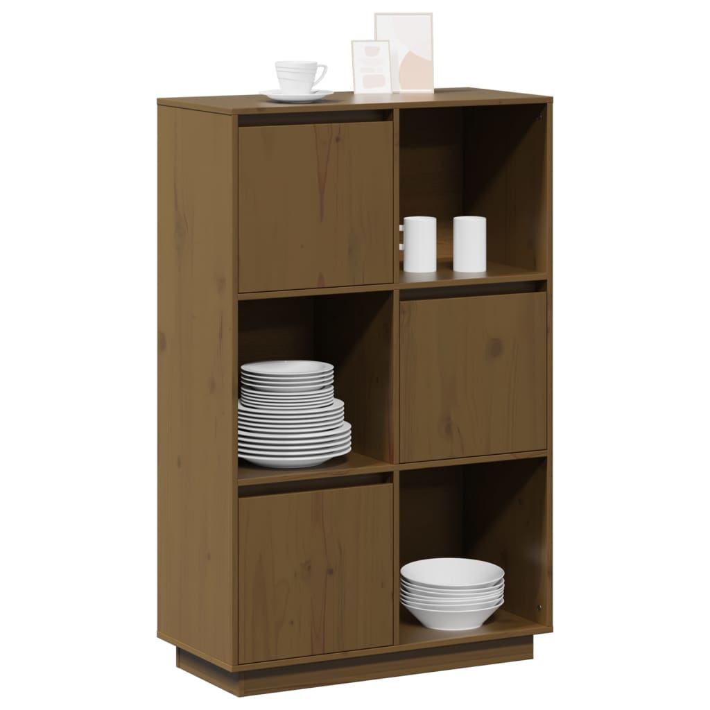 vidaXL Dulap înalt, maro miere, 74x35x117 cm, lemn masiv de pin