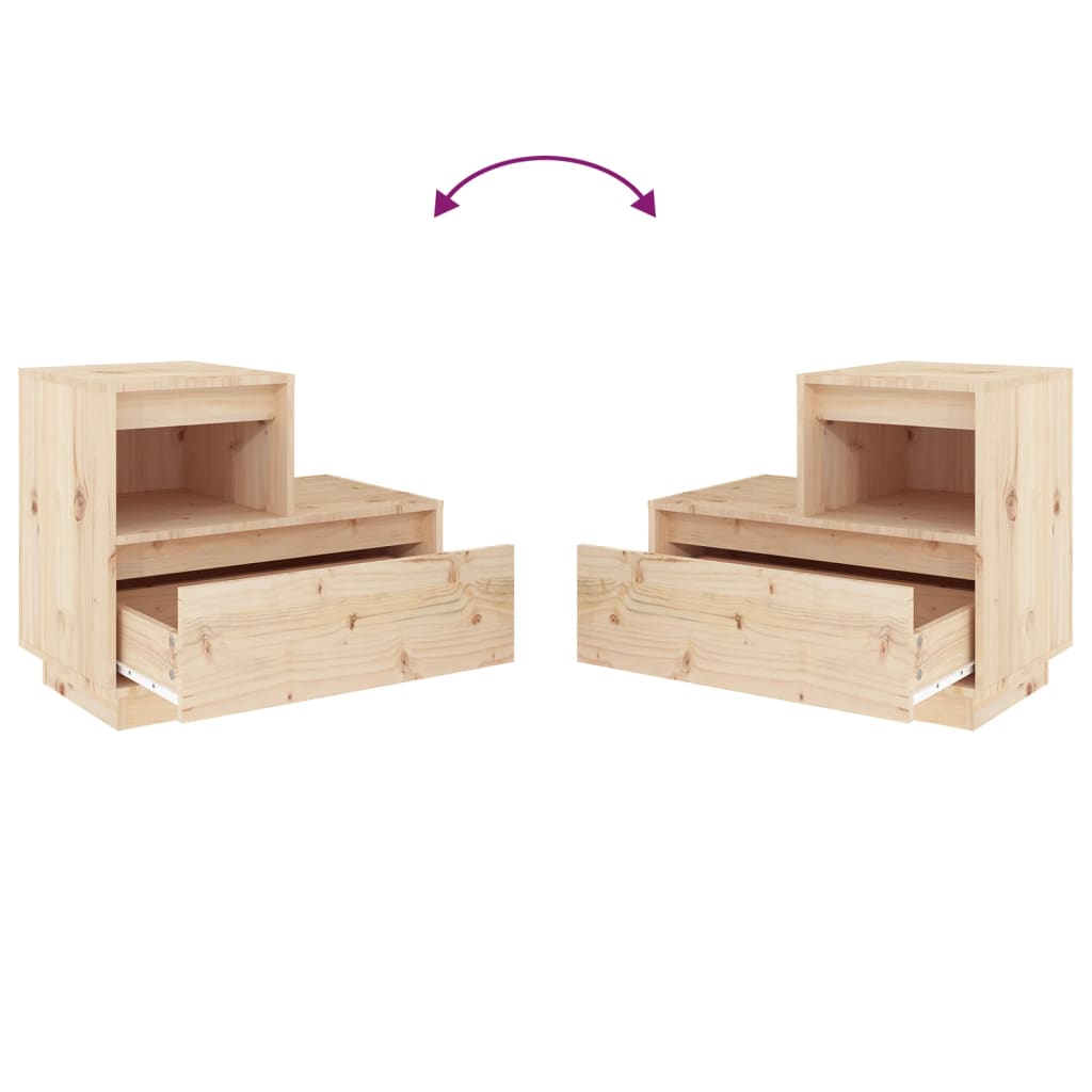 vidaXL Noptiere, 2 buc., 60x34x51 cm, lemn masiv de pin vidaXL Noptiere, 2 buc., 60x34x51 cm, lemn masiv de pin