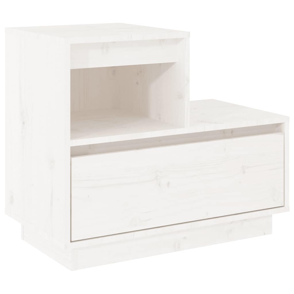 vidaXL Noptiere, 2 buc., alb, 60x34x51 cm, lemn masiv de pin vidaXL Noptiere, 2 buc., alb, 60x34x51 cm, lemn masiv de pin