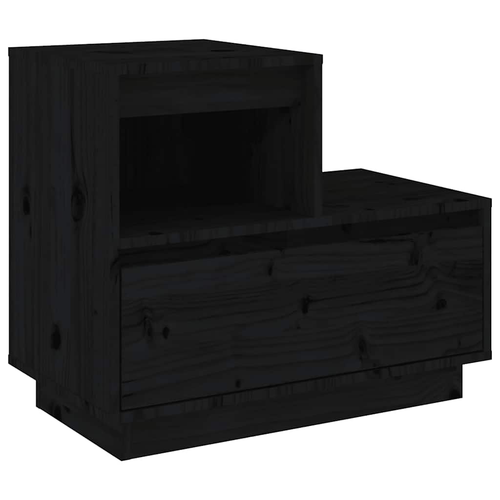 vidaXL Noptiere, 2 buc, negru, 60x34x51 cm, lemn masiv de pin