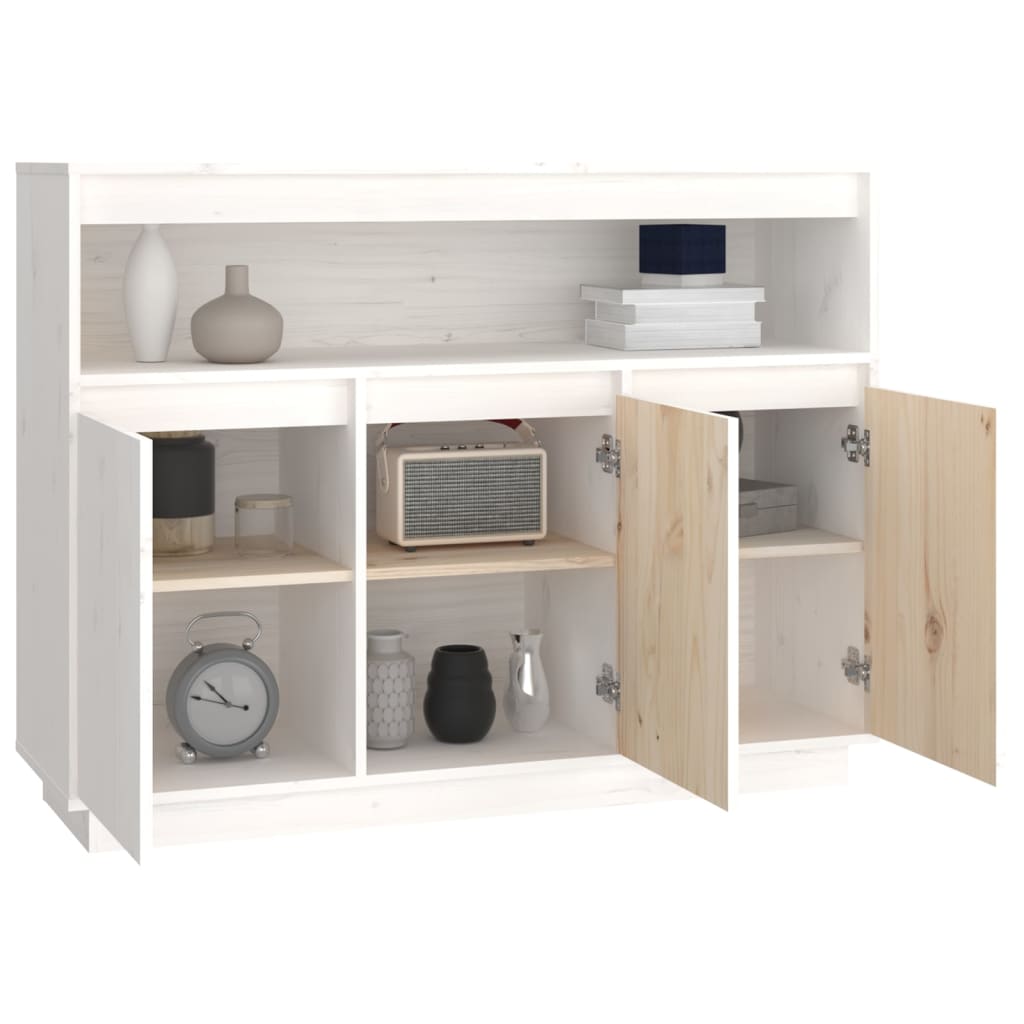 vidaXL Servantă, alb, 104,5x34x80 cm, lemn masiv de pin vidaXL Servantă, alb, 104,5x34x80 cm, lemn masiv de pin