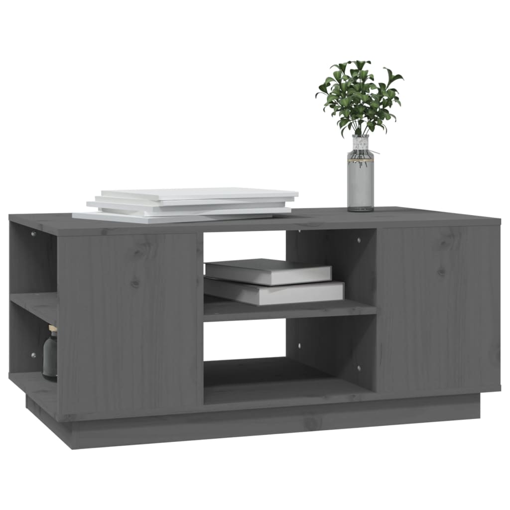 vidaXL Măsuță de cafea, gri, 90x49x40,5 cm, lemn masiv de pin vidaXL Măsuță de cafea, gri, 90x49x40,5 cm, lemn masiv de pin