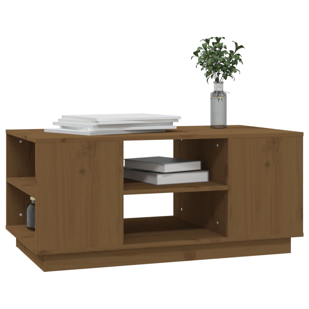 vidaXL Măsuță de cafea, maro miere, 90x49x40,5 cm, lemn masiv de pin