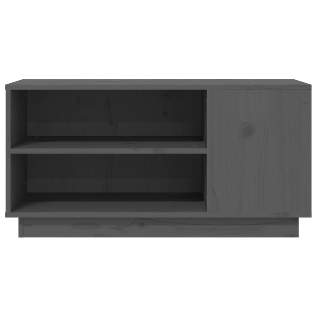 vidaXL Comodă TV, gri, 80x35x40,5 cm, lemn masiv de pin vidaXL Comodă TV, gri, 80x35x40,5 cm, lemn masiv de pin