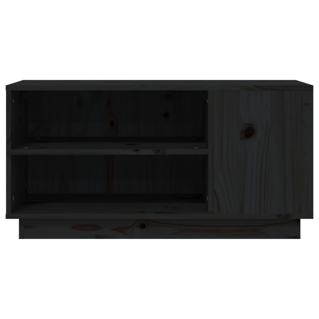 vidaXL Comodă TV, negru, 80x35x40,5 cm, lemn masiv de pin